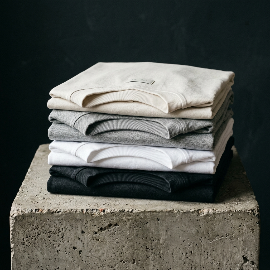 Stack of Bondira heavyweight oversized tees