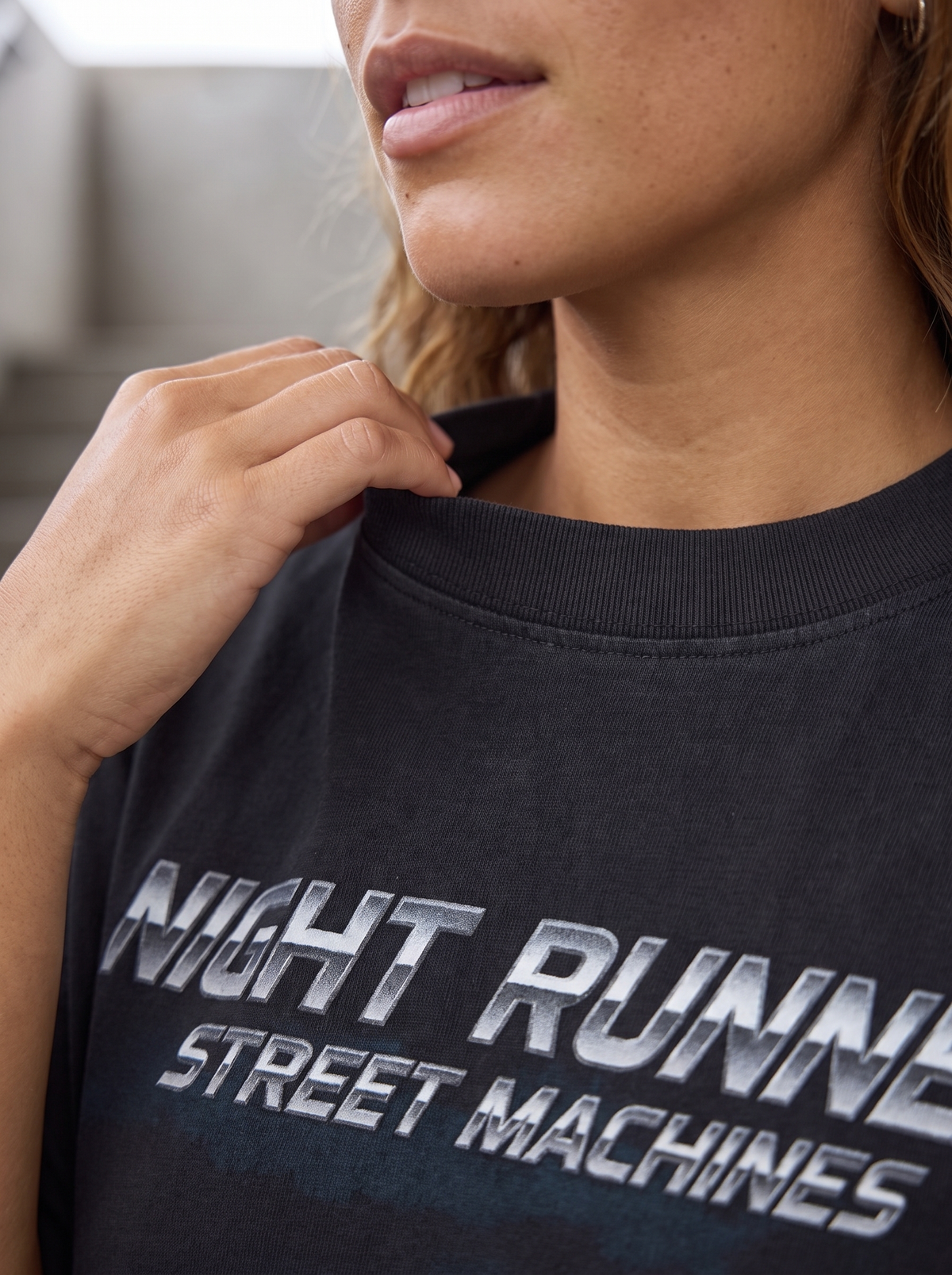 Night Runner Oversized T-Shirt - Fabric detail