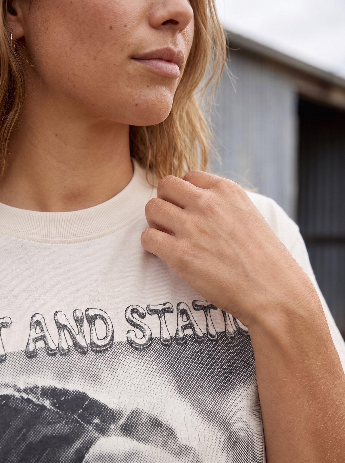 Salt and Static Oversized T-Shirt - Fabric detail