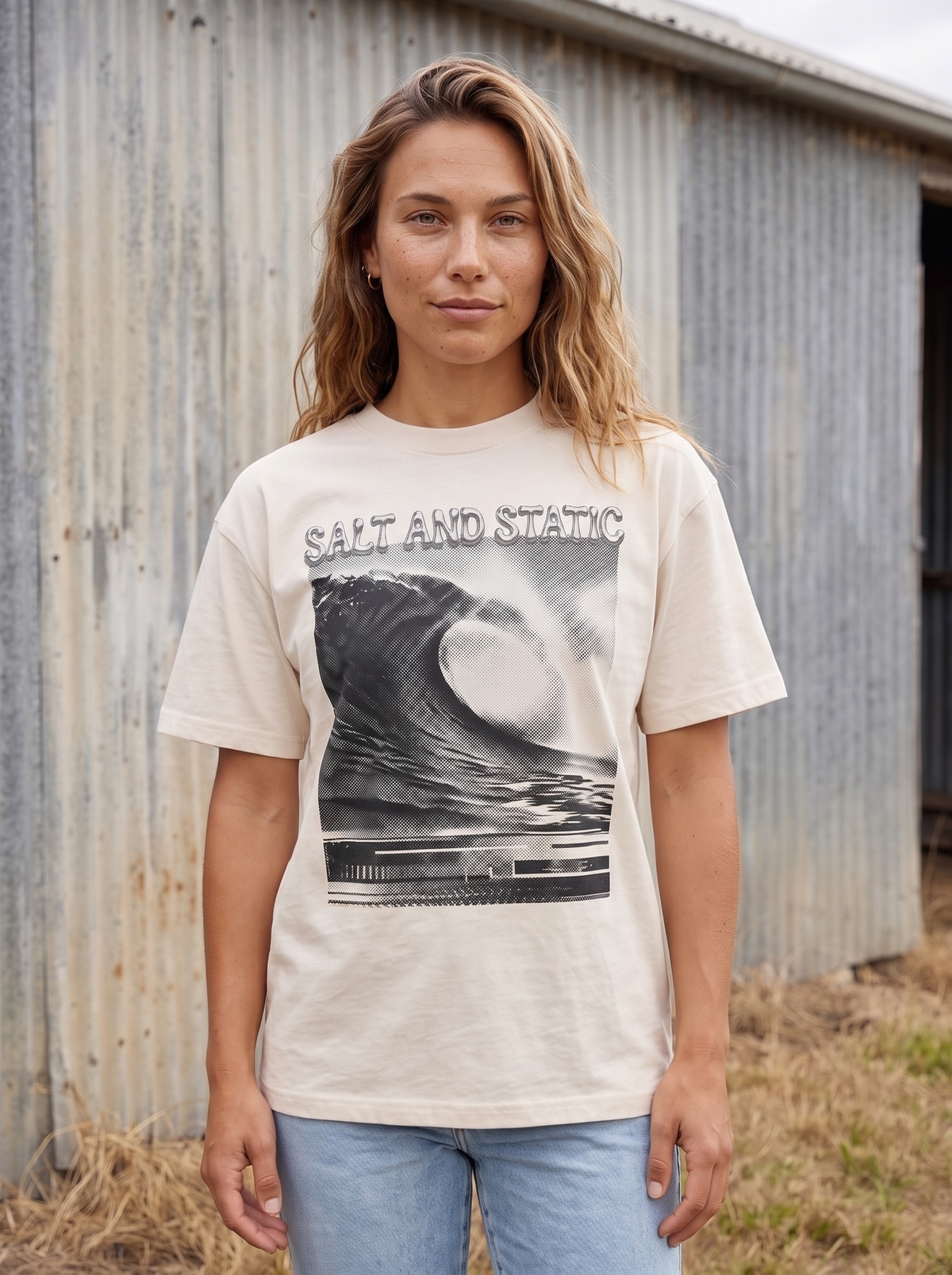 Salt and Static Oversized T-Shirt - Close-up