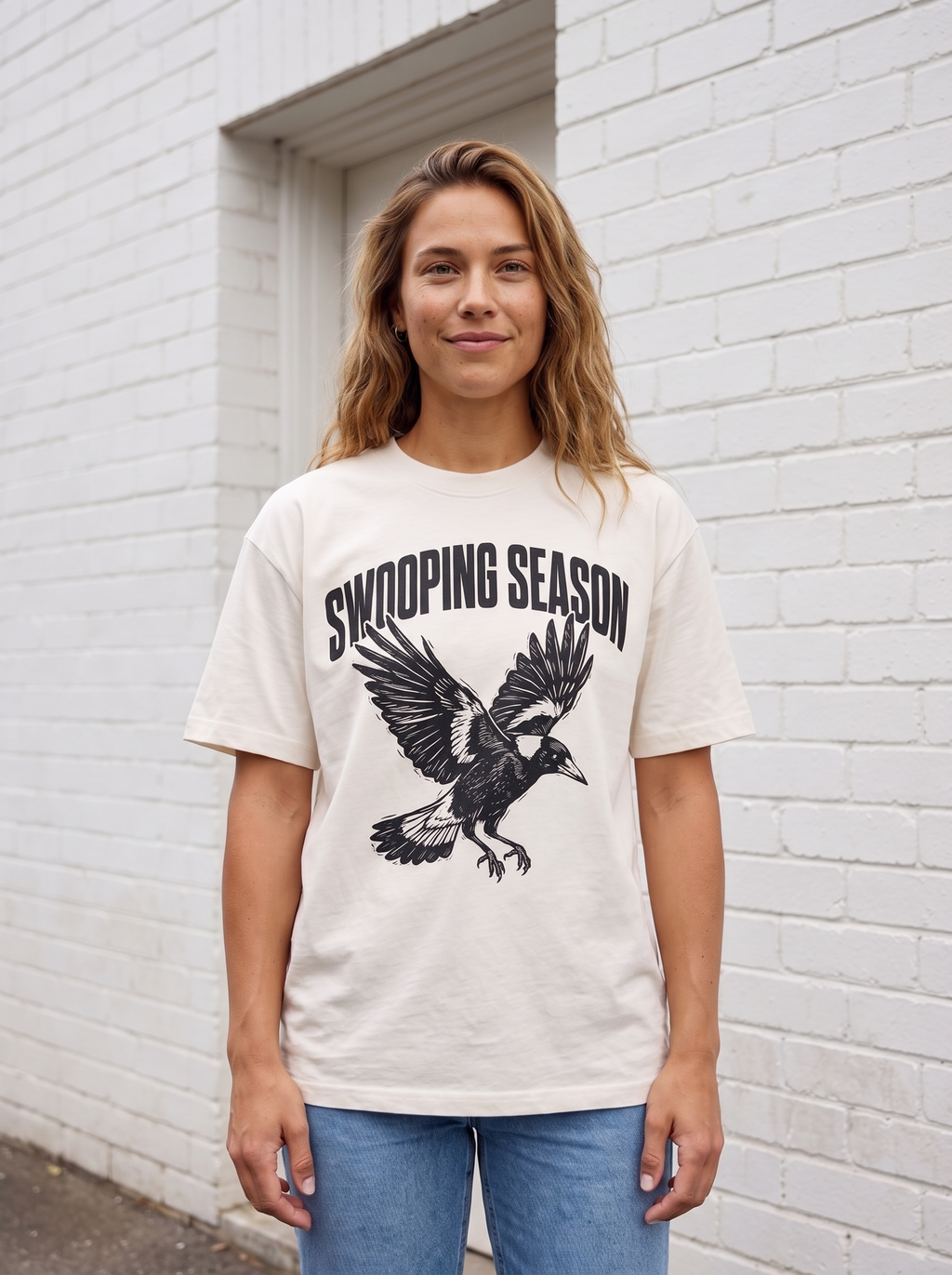 Swooping Season Oversized T-Shirt - Close-up
