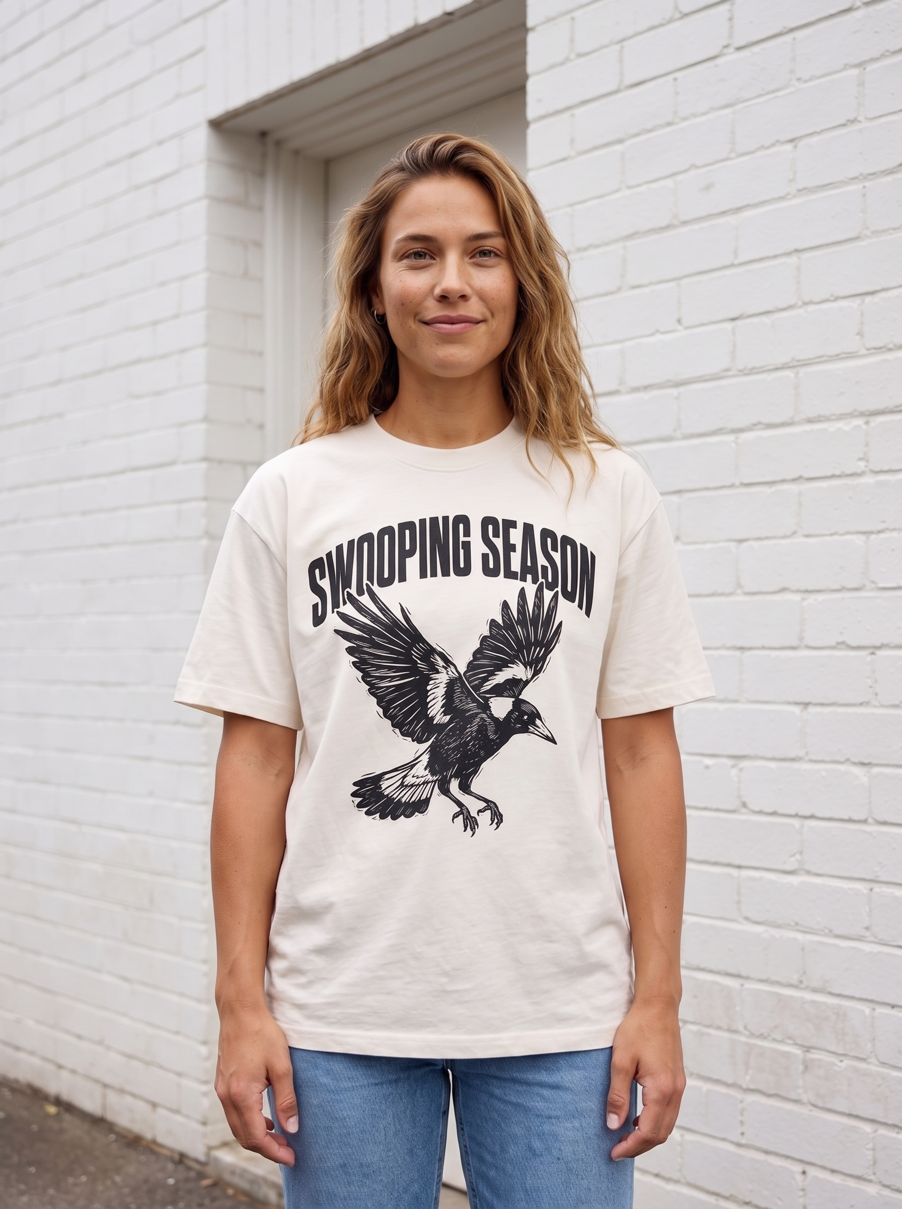 Swooping Season Oversized T-Shirt - Close-up