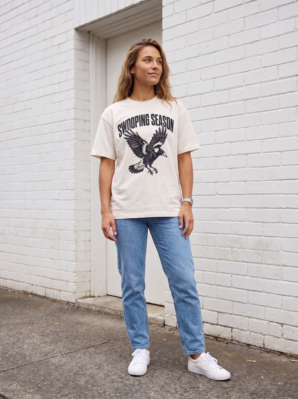 Swooping Season Oversized T-Shirt - Full length